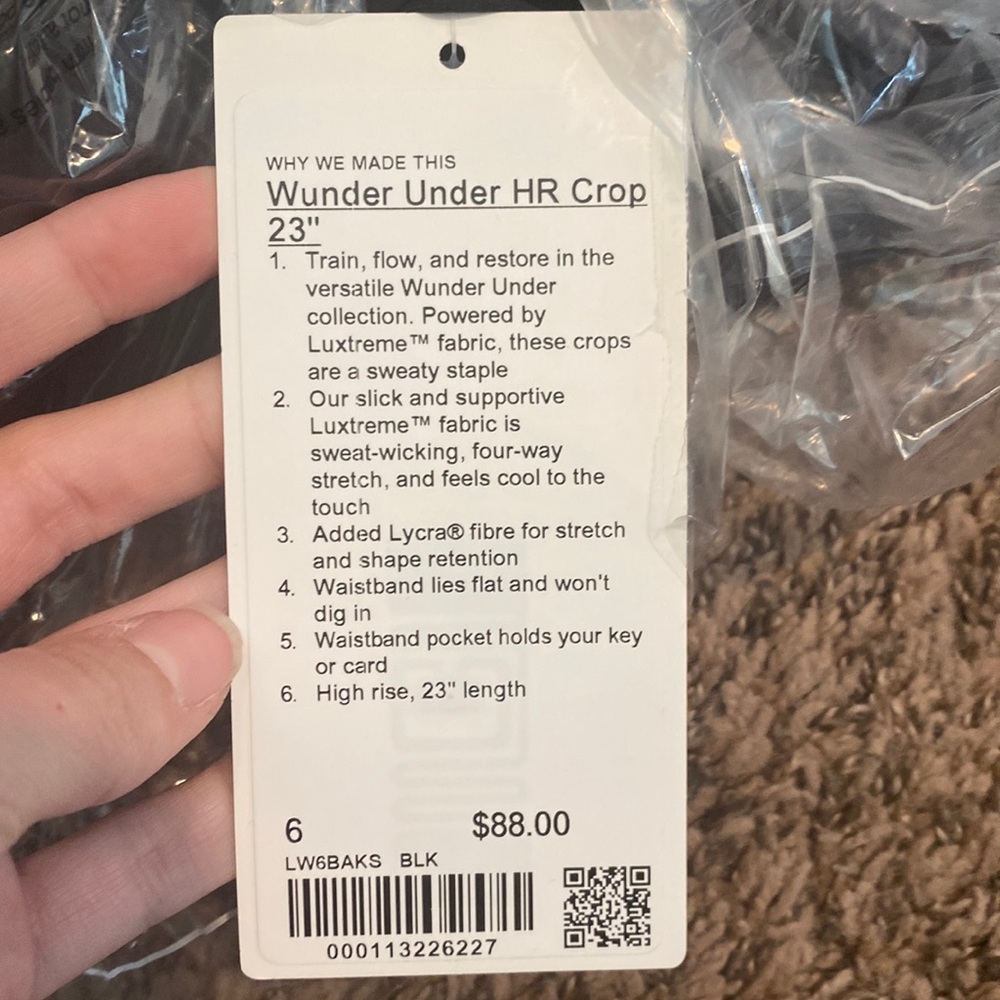 Lululemon Wunder Under Crop 23” black